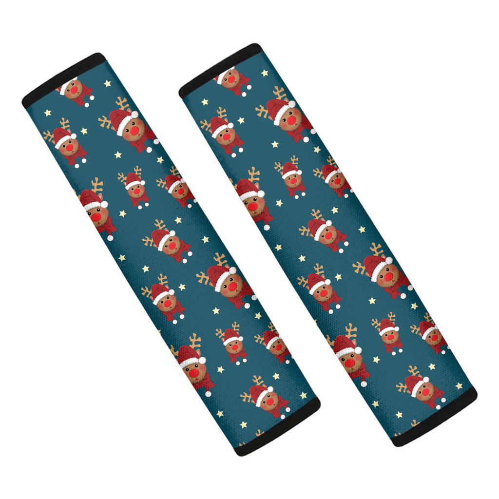 Christmas Santa Reindeer Pattern Print Car Seat Belt Covers