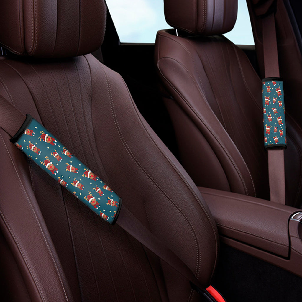 Christmas Santa Reindeer Pattern Print Car Seat Belt Covers