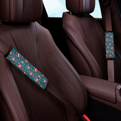 Christmas Santa Reindeer Pattern Print Car Seat Belt Covers