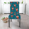 Christmas Santa Reindeer Pattern Print Dining Chair Slipcover