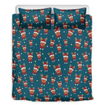 Christmas Santa Reindeer Pattern Print Duvet Cover Bedding Set