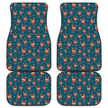 Christmas Santa Reindeer Pattern Print Front and Back Car Floor Mats
