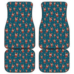 Christmas Santa Reindeer Pattern Print Front and Back Car Floor Mats