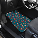 Christmas Santa Reindeer Pattern Print Front and Back Car Floor Mats