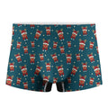 Christmas Santa Reindeer Pattern Print Men's Boxer Briefs