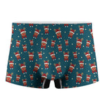Christmas Santa Reindeer Pattern Print Men's Boxer Briefs