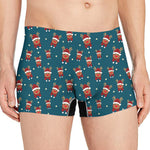 Christmas Santa Reindeer Pattern Print Men's Boxer Briefs