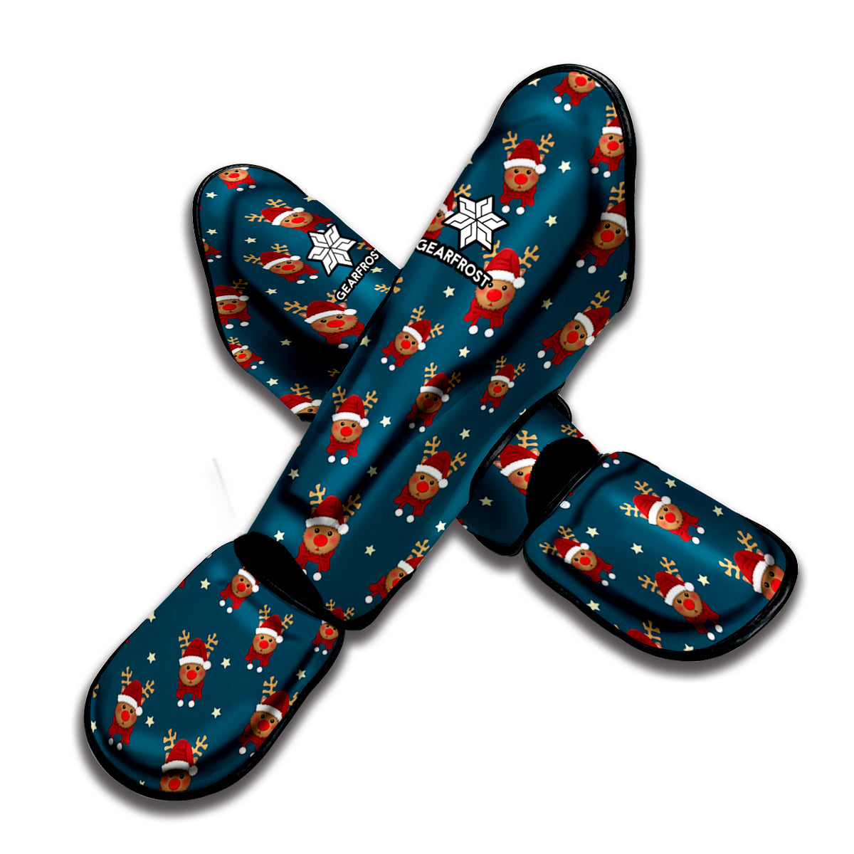 Christmas Santa Reindeer Pattern Print Muay Thai Shin Guard