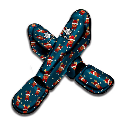 Christmas Santa Reindeer Pattern Print Muay Thai Shin Guard