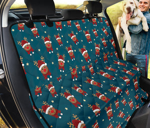 Christmas Santa Reindeer Pattern Print Pet Car Back Seat Cover