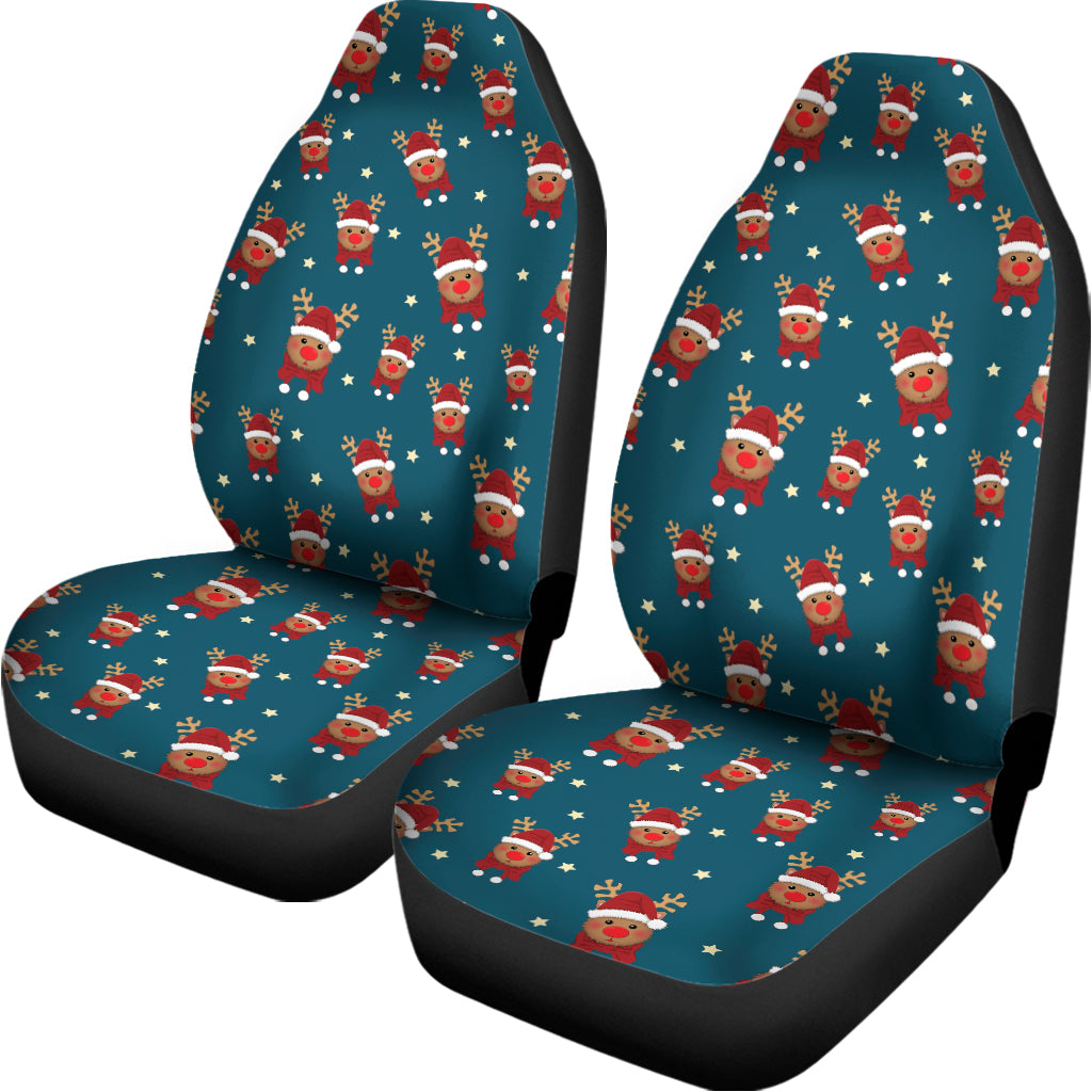 Christmas Santa Reindeer Pattern Print Universal Fit Car Seat Covers