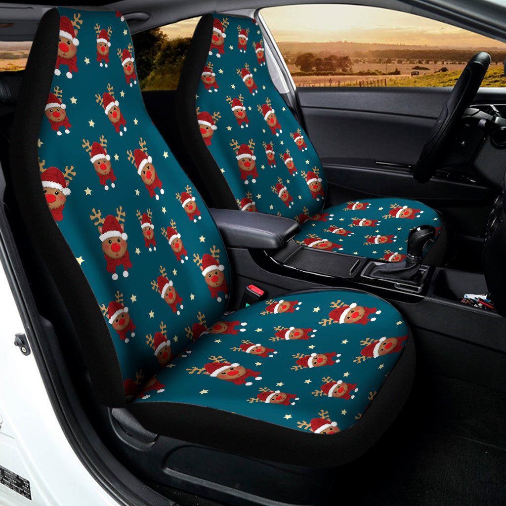 Christmas Santa Reindeer Pattern Print Universal Fit Car Seat Covers