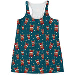Christmas Santa Reindeer Pattern Print Women's Racerback Tank Top