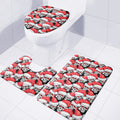 Christmas Santa Skull Pattern Print 3 Piece Bath Mat Set