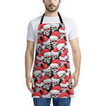 Christmas Santa Skull Pattern Print Apron