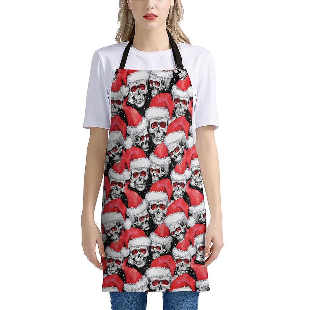 Christmas Santa Skull Pattern Print Apron