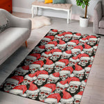 Christmas Santa Skull Pattern Print Area Rug