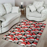 Christmas Santa Skull Pattern Print Area Rug