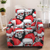 Christmas Santa Skull Pattern Print Armchair Slipcover