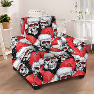 Christmas Santa Skull Pattern Print Armchair Slipcover