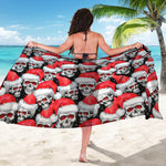 Christmas Santa Skull Pattern Print Beach Sarong Wrap