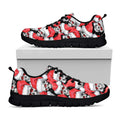 Christmas Santa Skull Pattern Print Black Running Shoes