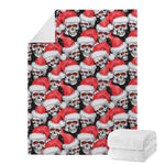Christmas Santa Skull Pattern Print Blanket