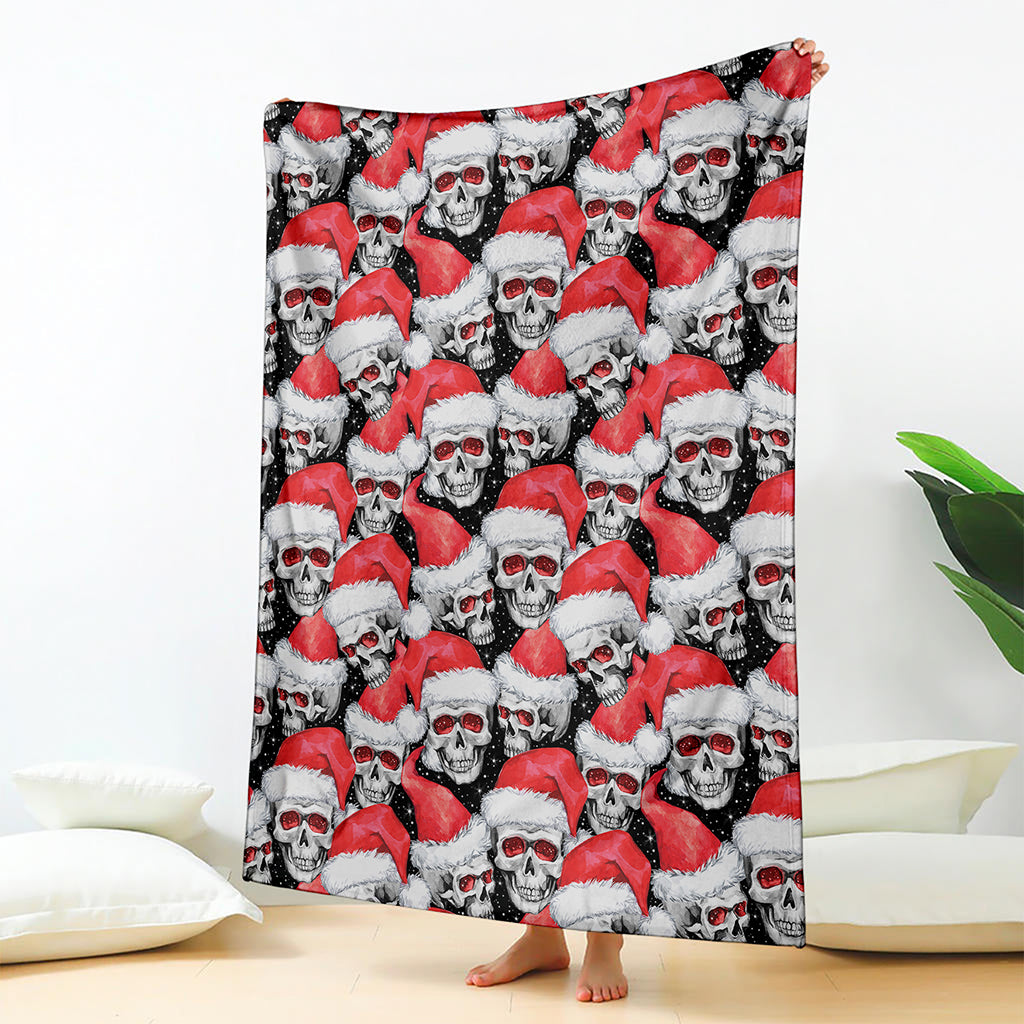 Christmas Santa Skull Pattern Print Blanket