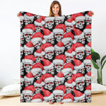 Christmas Santa Skull Pattern Print Blanket