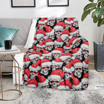 Christmas Santa Skull Pattern Print Blanket