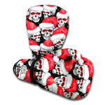 Christmas Santa Skull Pattern Print Boxing Gloves