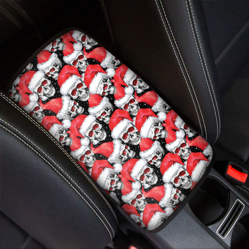 Christmas Santa Skull Pattern Print Car Center Console Cover