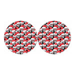 Christmas Santa Skull Pattern Print Car Coasters