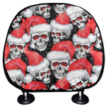 Christmas Santa Skull Pattern Print Car Headrest Covers