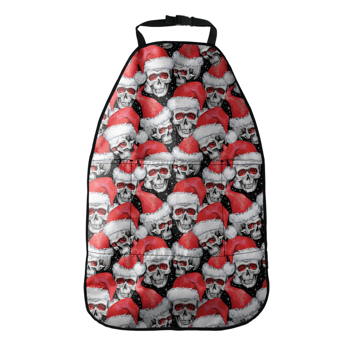 Christmas Santa Skull Pattern Print Car Seat Organizers