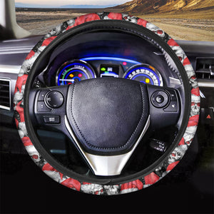 Christmas Santa Skull Pattern Print Car Steering Wheel Cover