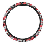 Christmas Santa Skull Pattern Print Car Steering Wheel Cover