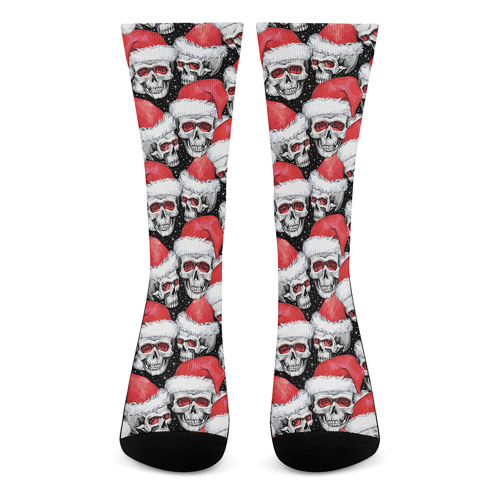 Christmas Santa Skull Pattern Print Crew Socks