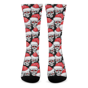 Christmas Santa Skull Pattern Print Crew Socks