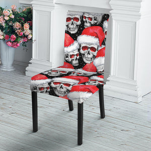 Christmas Santa Skull Pattern Print Dining Chair Slipcover