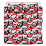 Christmas Santa Skull Pattern Print Duvet Cover Bedding Set