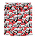 Christmas Santa Skull Pattern Print Duvet Cover Bedding Set