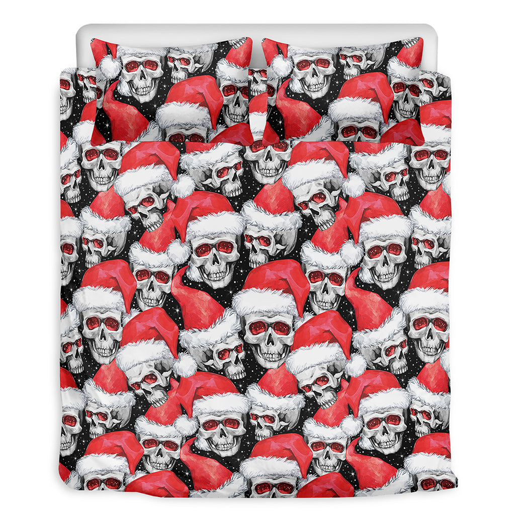 Christmas Santa Skull Pattern Print Duvet Cover Bedding Set
