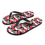 Christmas Santa Skull Pattern Print Flip Flops