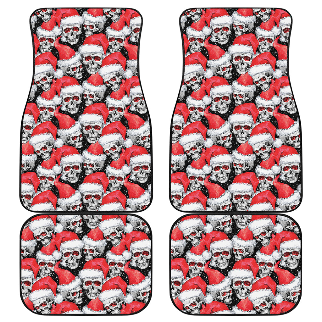 Christmas Santa Skull Pattern Print Front and Back Car Floor Mats