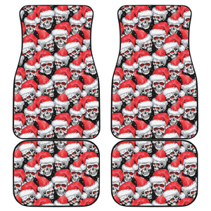 Christmas Santa Skull Pattern Print Front and Back Car Floor Mats