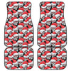 Christmas Santa Skull Pattern Print Front and Back Car Floor Mats