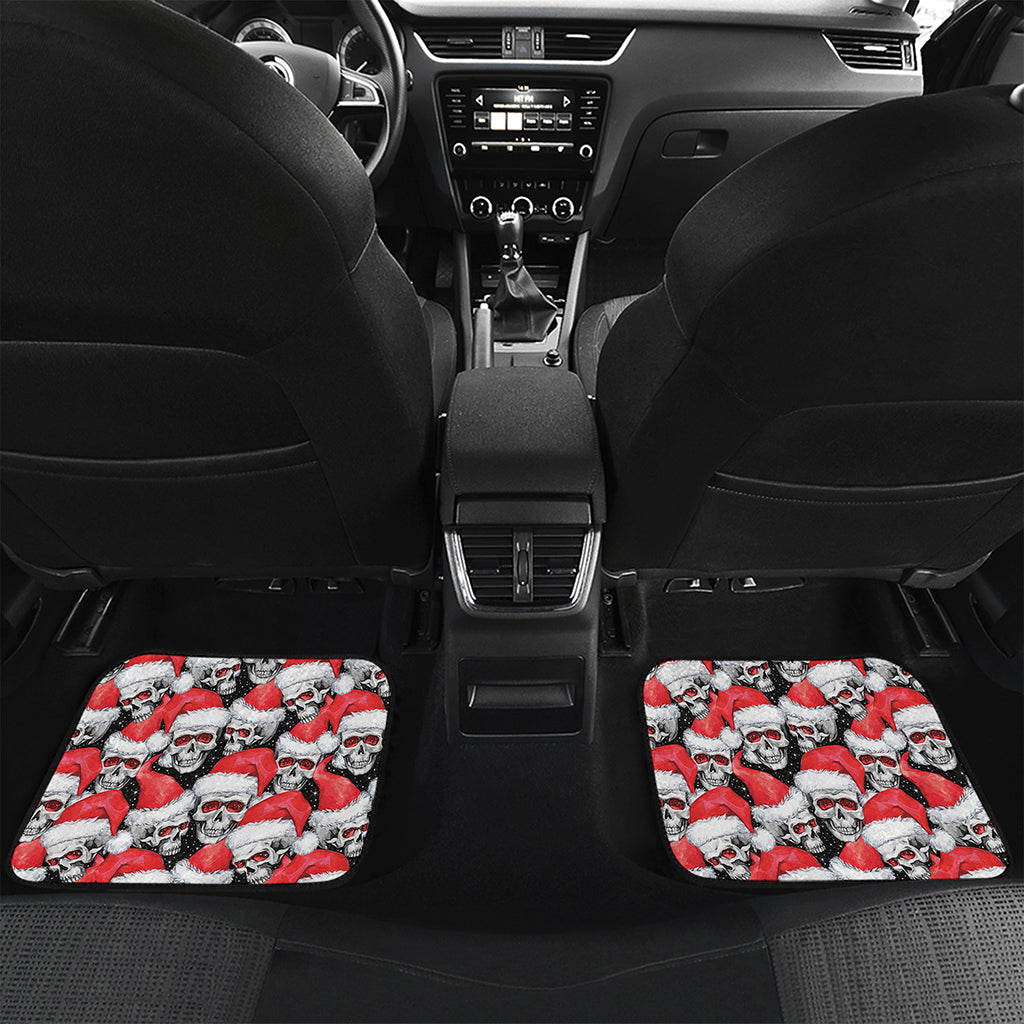 Christmas Santa Skull Pattern Print Front and Back Car Floor Mats