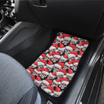 Christmas Santa Skull Pattern Print Front and Back Car Floor Mats