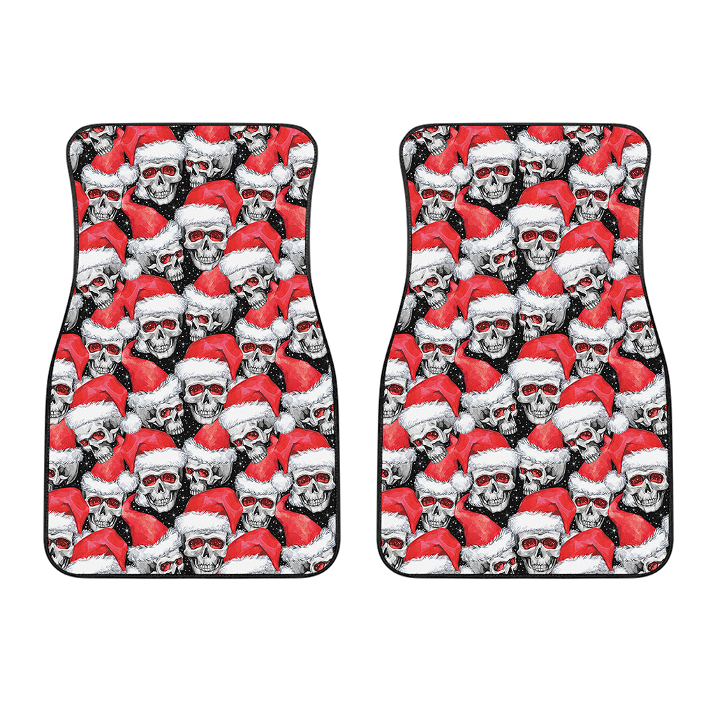 Christmas Santa Skull Pattern Print Front Car Floor Mats